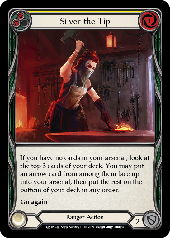 Silver the Tip (Yellow) [ARC052-R] (Arcane Rising)  1st Edition Rainbow Foil | Galactic Gamez