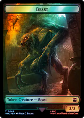 Soldier // Beast Double-Sided Token (Surge Foil) [Doctor Who Tokens] | Galactic Gamez