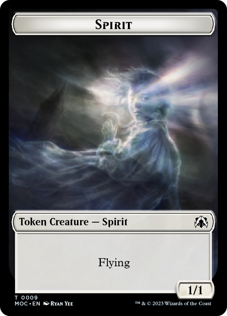 Spirit (9) // Spirit (13) Double-Sided Token [March of the Machine Commander Tokens] | Galactic Gamez