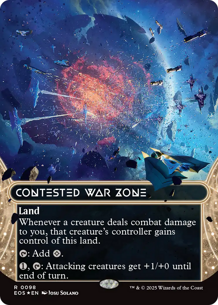 Contested War Zone (0098) (Borderless) (Galaxy Foil) [Edge of Eternities: Stellar Sights] | Galactic Gamez