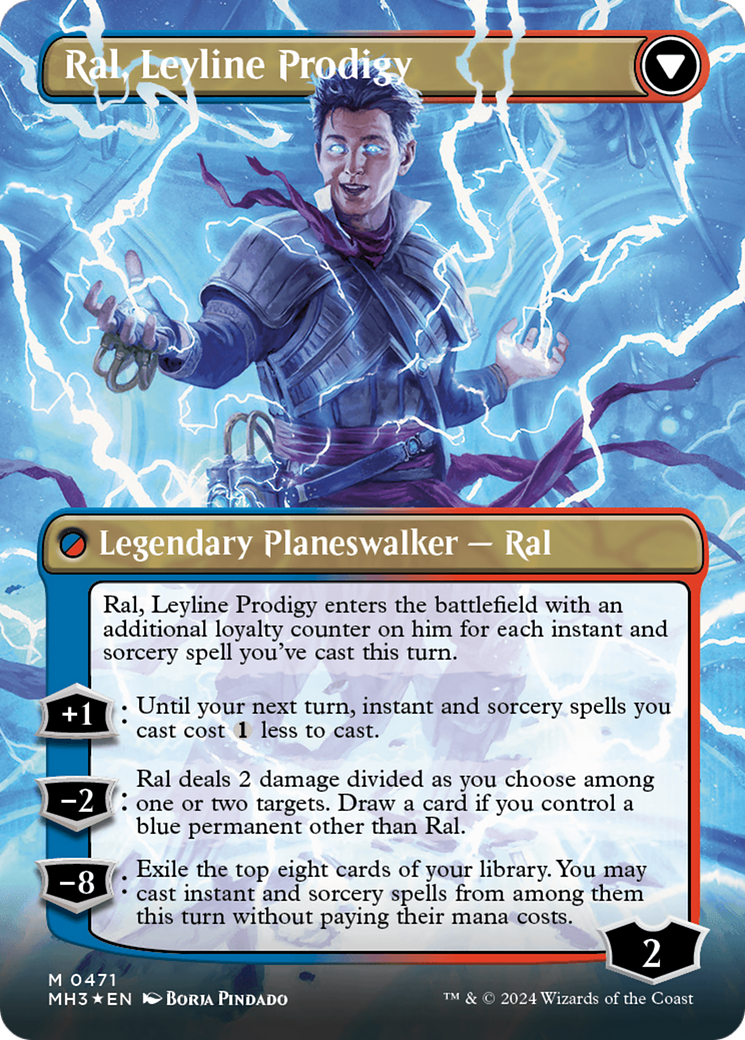 Ral, Monsoon Mage // Ral, Leyline Prodigy (Borderless) (Textured Foil) [Modern Horizons 3] | Galactic Gamez