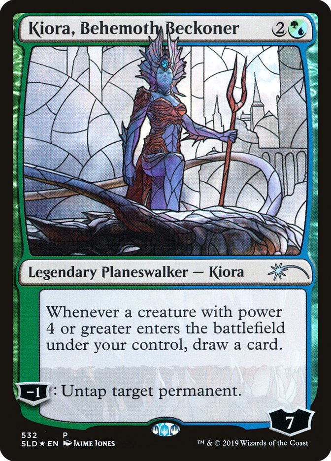 Kiora, Behemoth Beckoner (Stained Glass) [Secret Lair Drop Promos] | Galactic Gamez