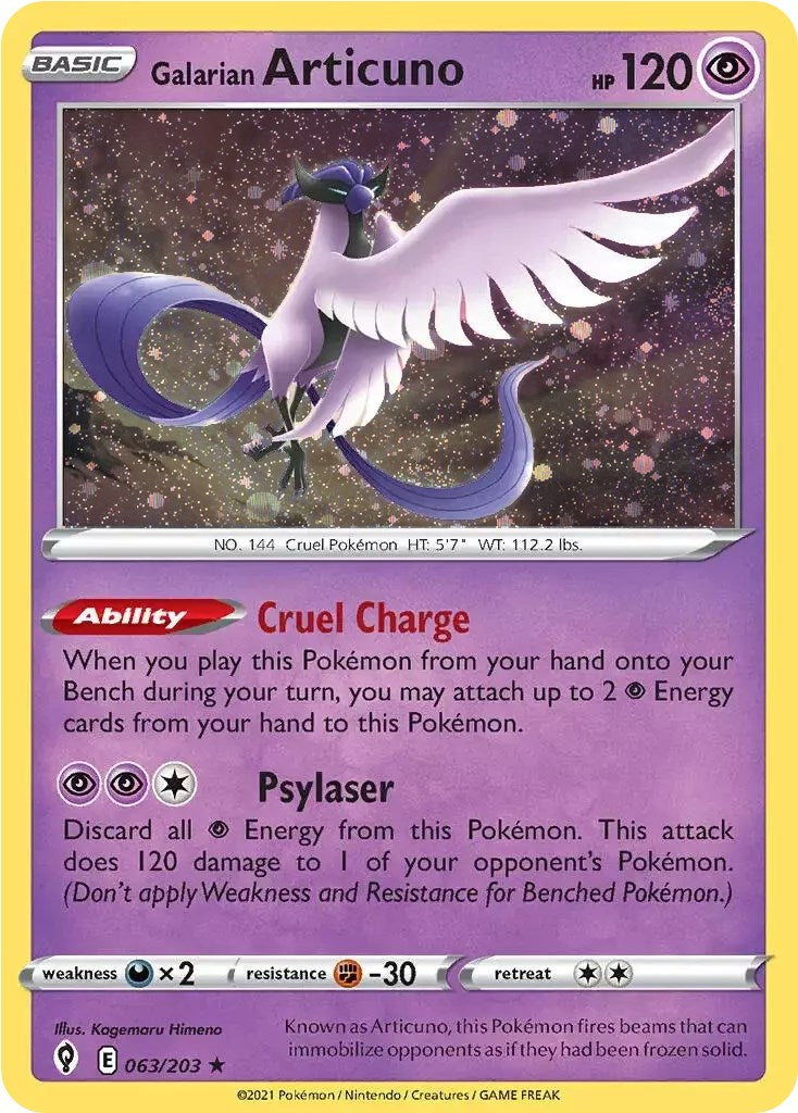 Galarian Articuno (063/203) (Cosmos Holo) [Sword & Shield: Evolving Skies] | Galactic Gamez