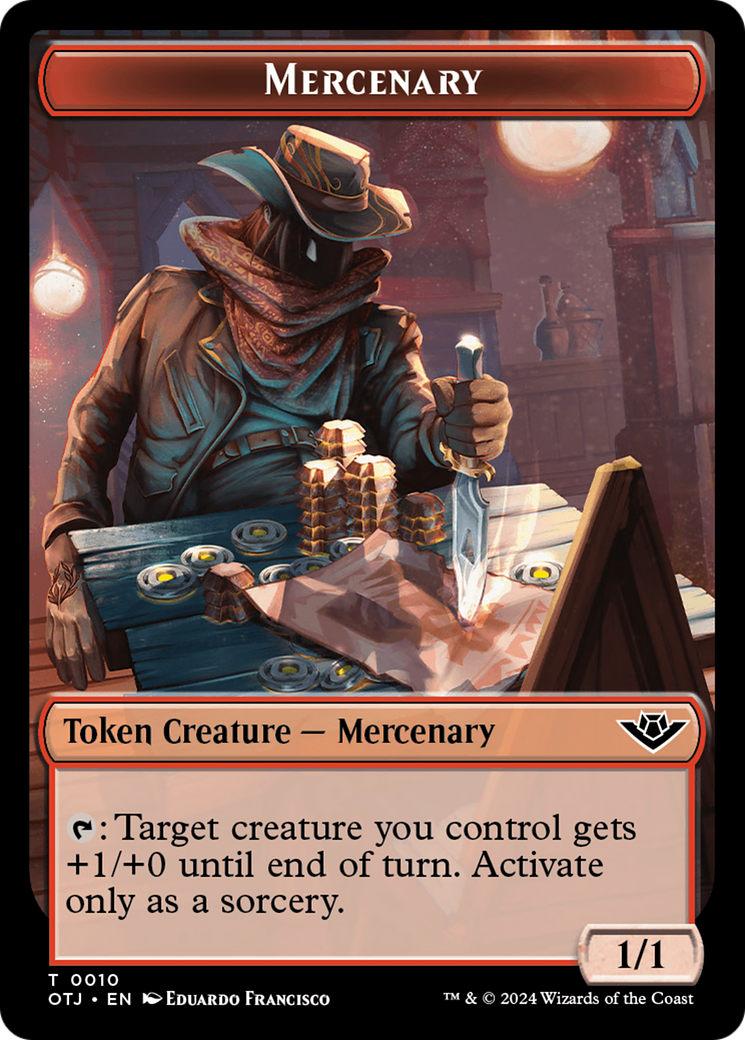 Mercenary // Construct Double-Sided Token [Outlaws of Thunder Junction Tokens] | Galactic Gamez