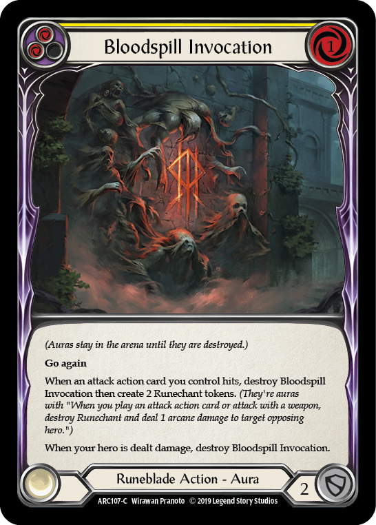 Bloodspill Invocation (Yellow) [ARC107-C] (Arcane Rising)  1st Edition Normal | Galactic Gamez