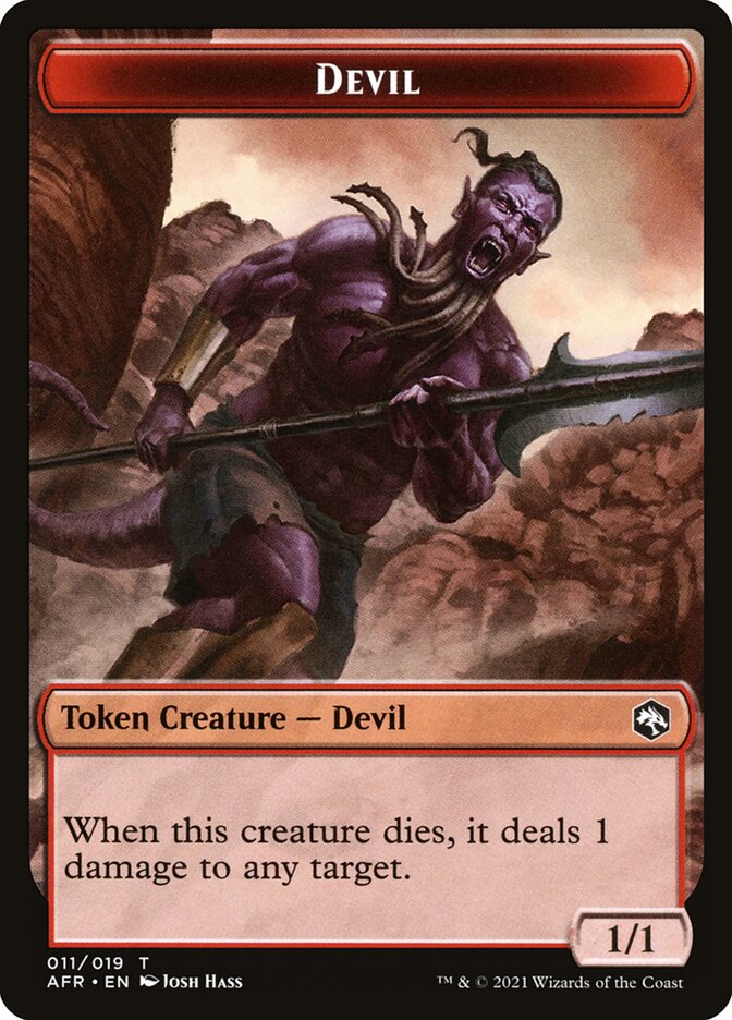 Devil // Icingdeath, Frost Tongue Double-Sided Token [Dungeons & Dragons: Adventures in the Forgotten Realms Tokens] | Galactic Gamez