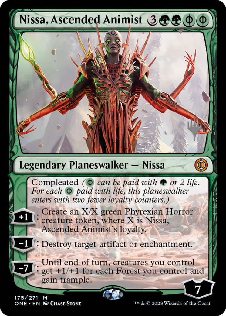 Nissa, Ascended Animist (Promo Pack) [Phyrexia: All Will Be One Promos] | Galactic Gamez