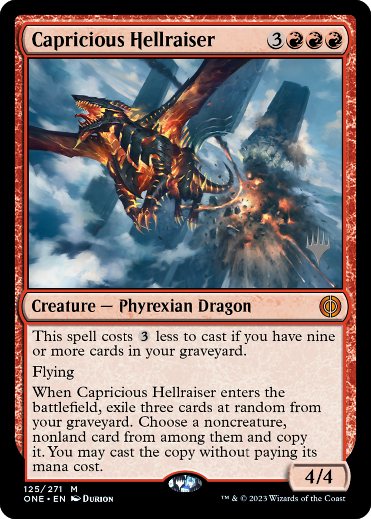 Capricious Hellraiser (Promo Pack) [Phyrexia: All Will Be One Promos] | Galactic Gamez