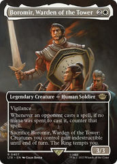 Boromir, Warden of the Tower (Borderless Alternate Art) [The Lord of the Rings: Tales of Middle-Earth] | Galactic Gamez