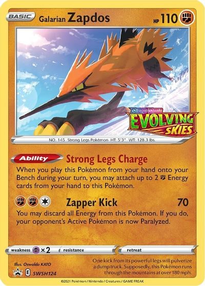 Galarian Zapdos (SWSH124) (Prerelease Promo) [Sword & Shield: Black Star Promos] | Galactic Gamez