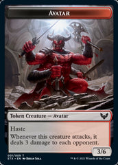 Elemental // Avatar Double-Sided Token [Strixhaven: School of Mages Tokens] | Galactic Gamez