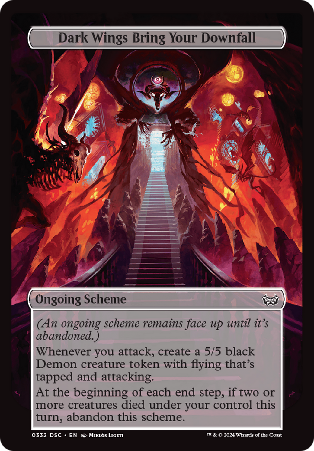 Dark Wings Bring Your Downfall (Full Art) [Duskmourn: Archenemy] | Galactic Gamez