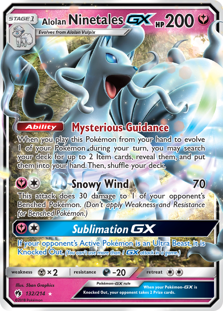 Alolan Ninetales GX (132/214) [Sun & Moon: Lost Thunder] | Galactic Gamez
