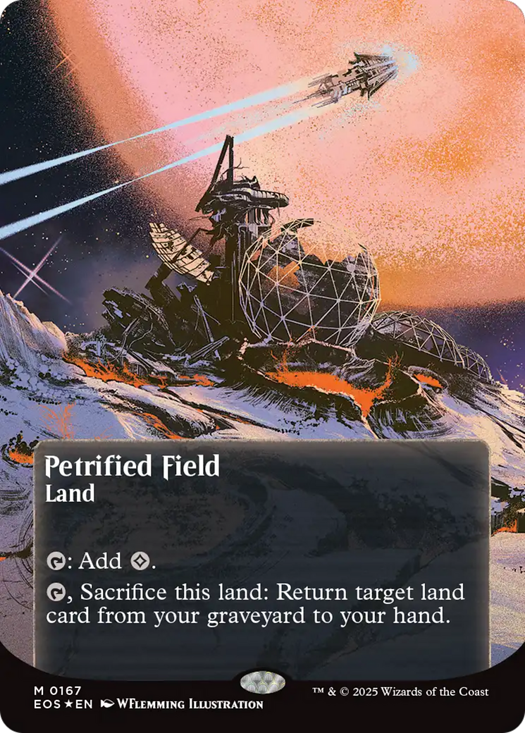 Petrified Field (0167) (Borderless) (Galaxy Foil) [Edge of Eternities: Stellar Sights] | Galactic Gamez