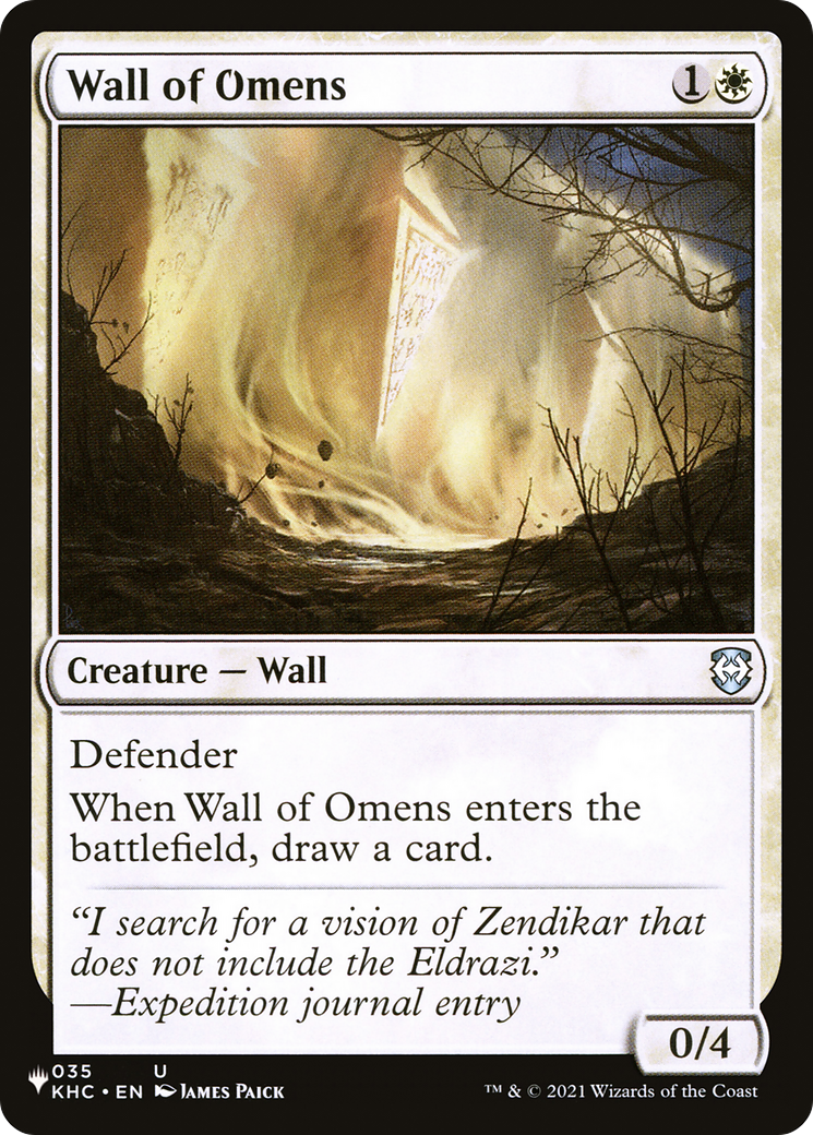 Wall of Omens (KHC) [The List] | Galactic Gamez