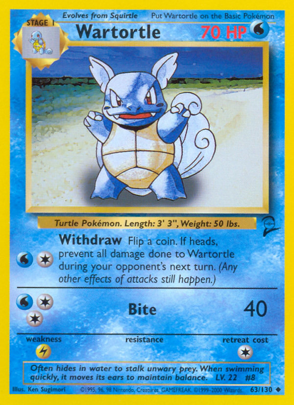 Wartortle (63/130) [Base Set 2] | Galactic Gamez