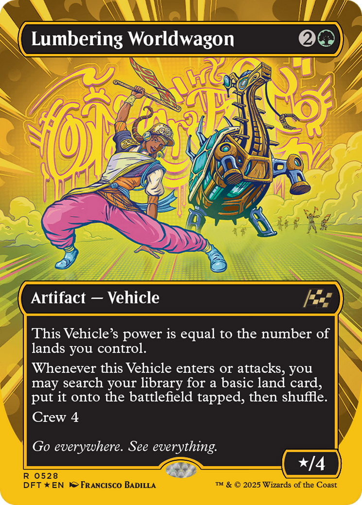 Lumbering Worldwagon (Borderless) (First-Place Foil) [Aetherdrift] | Galactic Gamez