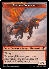 Dragon Elemental // Treasure Double-Sided Token [Outlaws of Thunder Junction Commander Tokens] | Galactic Gamez