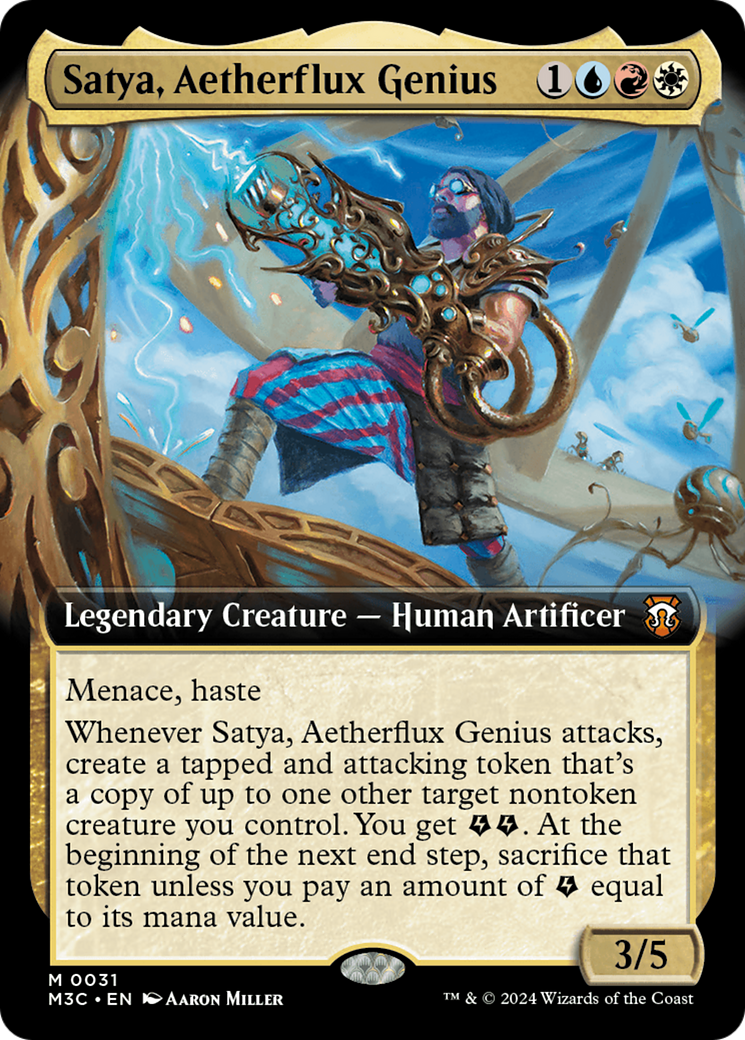 Satya, Aetherflux Genius (Extended Art) [Modern Horizons 3 Commander] | Galactic Gamez