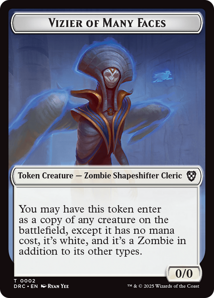 Angel of Sanctions // Vizier of Many Faces Double-Sided Token [Aetherdrift Commander] | Galactic Gamez