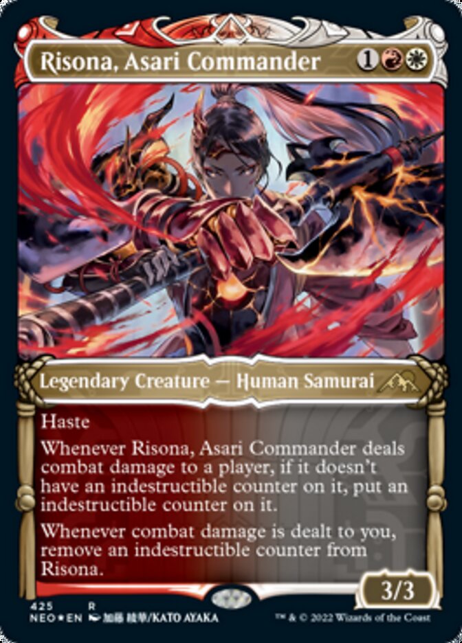 Risona, Asari Commander (Showcase) (Foil Etched) [Kamigawa: Neon Dynasty] | Galactic Gamez