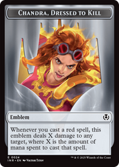 Human (0014) // Emblem - Chandra, Dressed to Kill Double-Sided Token [Innistrad Remastered Tokens] | Galactic Gamez