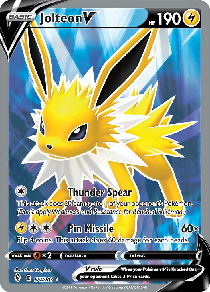 Jolteon V (177/203) [Sword & Shield: Evolving Skies] | Galactic Gamez