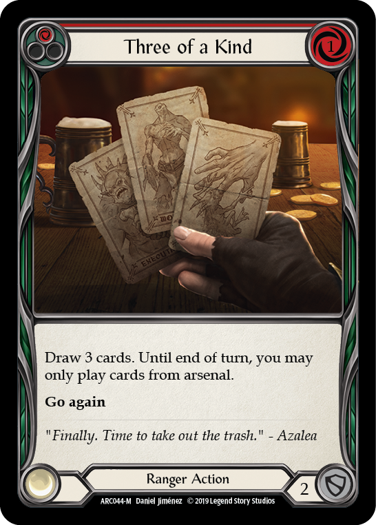 Three of a Kind [ARC044-M] (Arcane Rising)  1st Edition Rainbow Foil | Galactic Gamez