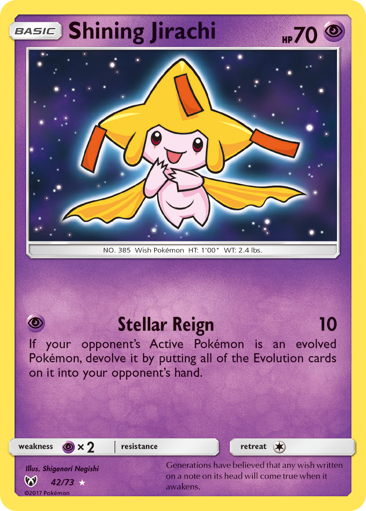 Shining Jirachi (42/73) [Sun & Moon: Shining Legends] | Galactic Gamez