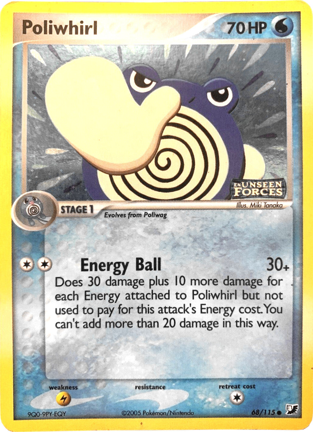 Poliwhirl (68/115) (Stamped) [EX: Unseen Forces] | Galactic Gamez