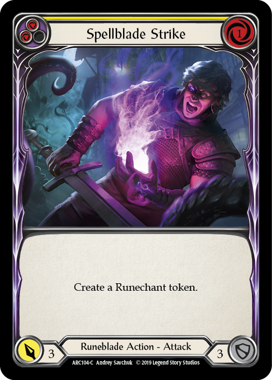 Spellblade Strike (Yellow) [ARC104-C] (Arcane Rising)  1st Edition Rainbow Foil | Galactic Gamez