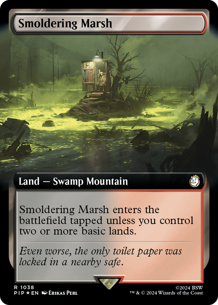 Smoldering Marsh (Extended Art) (Surge Foil) [Fallout] | Galactic Gamez