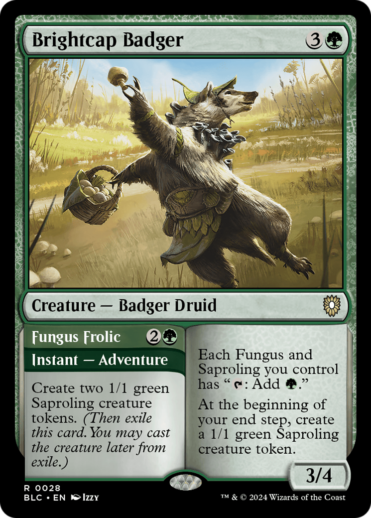 Brightcap Badger // Fungus Frolic [Bloomburrow Commander] | Galactic Gamez