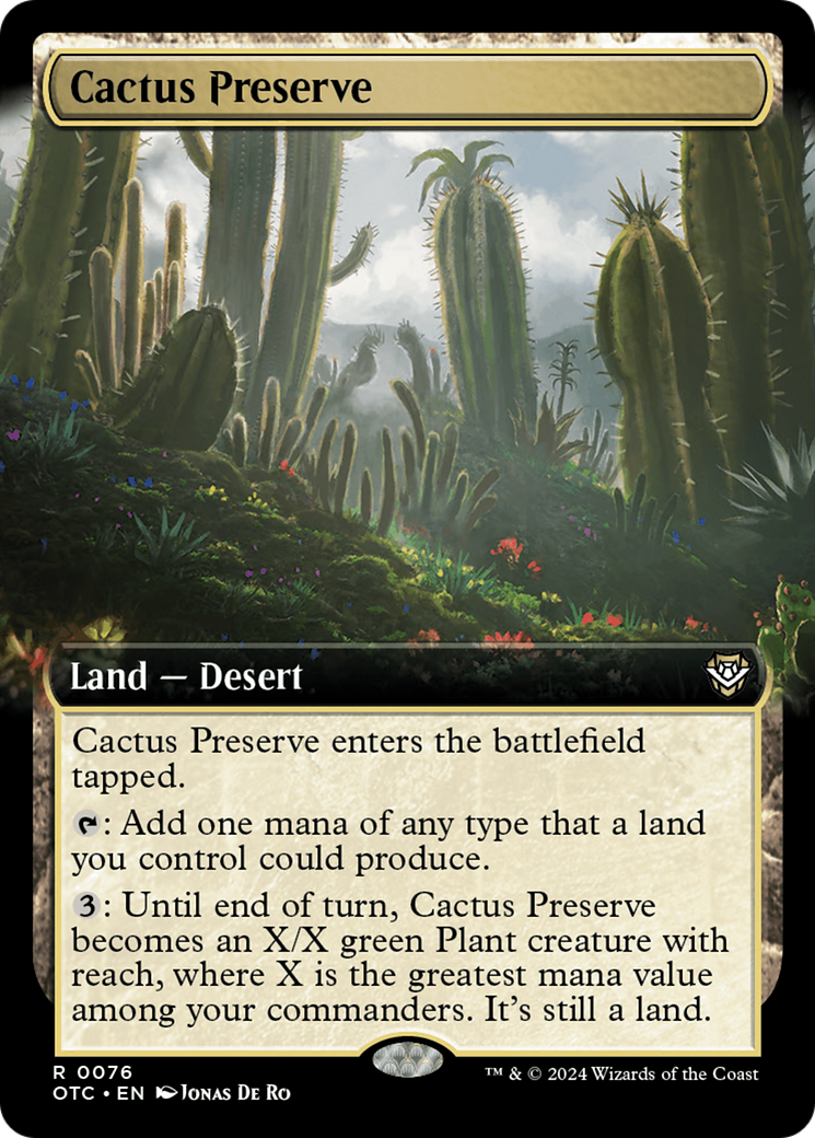 Cactus Preserve (Extended Art) [Outlaws of Thunder Junction Commander] | Galactic Gamez