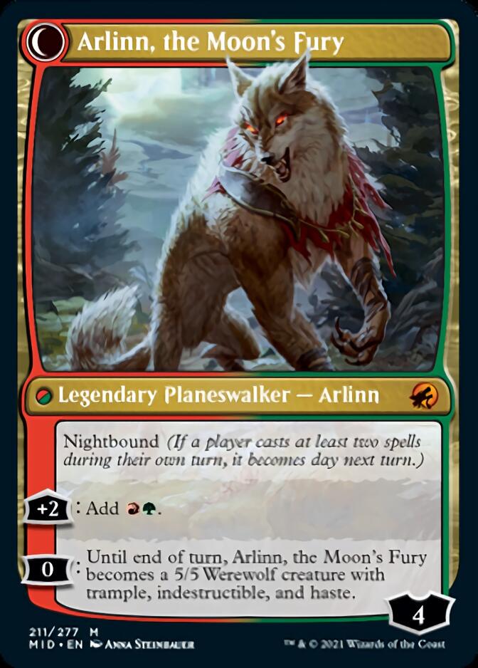 Arlinn, the Pack's Hope // Arlinn, the Moon's Fury [Innistrad: Midnight Hunt] | Galactic Gamez