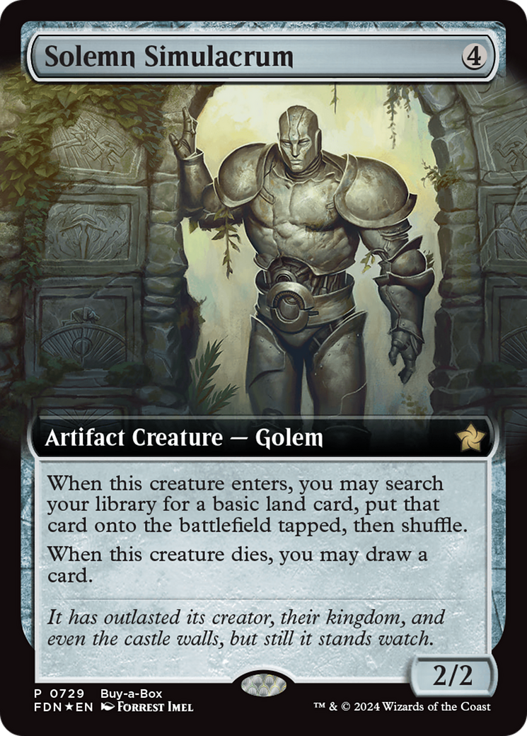 Solemn Simulacrum (Extended Art) (Buy-A-Box) [Foundations Promos] | Galactic Gamez