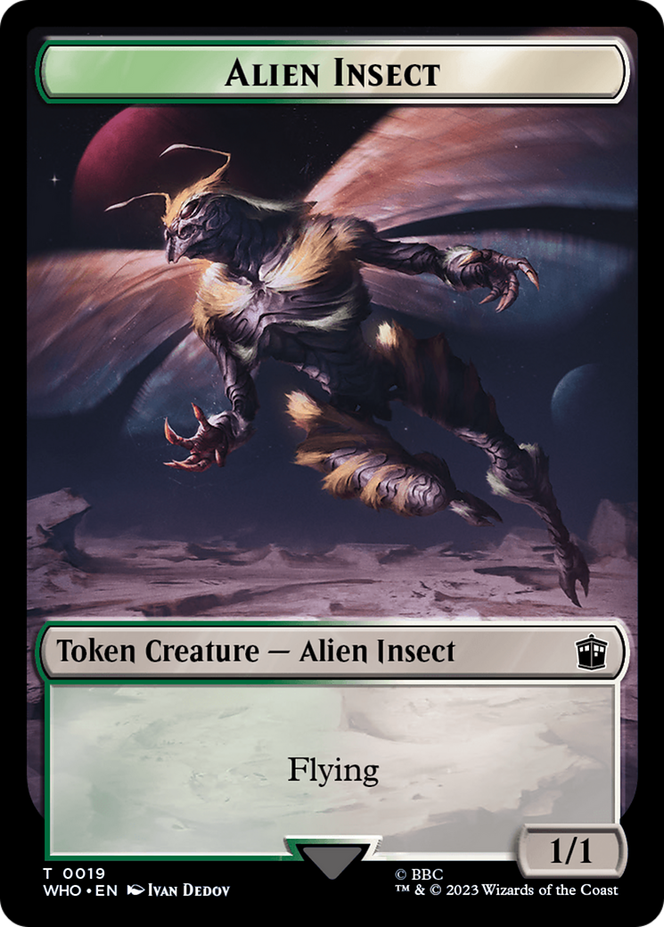 Alien Salamander // Alien Insect Double-Sided Token [Doctor Who Tokens] | Galactic Gamez