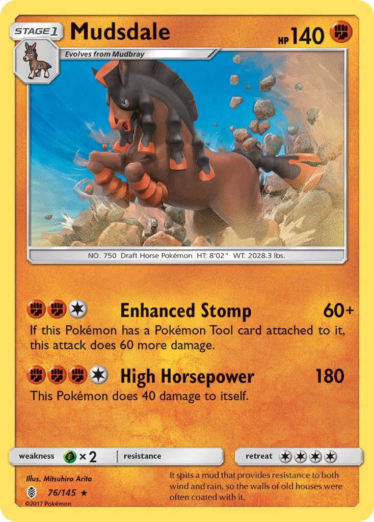 Mudsdale (76/145) (Prerelease Kit Exclusive) (Theme Deck Exclusive) [Sun & Moon: Guardians Rising] | Galactic Gamez