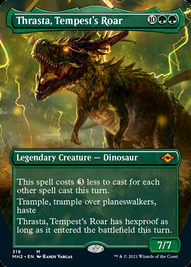 Thrasta, Tempest's Roar (Borderless Alternate Art) [Modern Horizons 2] | Galactic Gamez