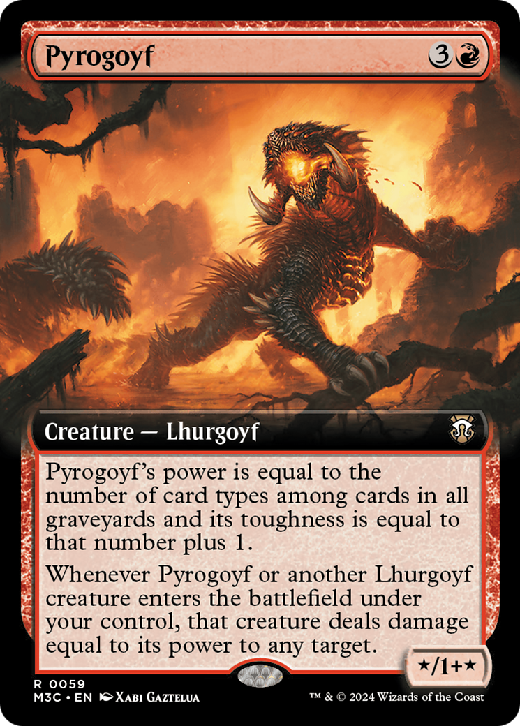 Pyrogoyf (Extended Art) [Modern Horizons 3 Commander] | Galactic Gamez