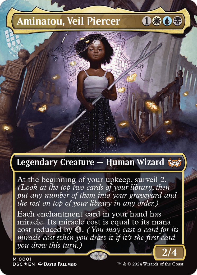 Aminatou, Veil Piercer (Borderless) [Duskmourn: House of Horror Commander] | Galactic Gamez