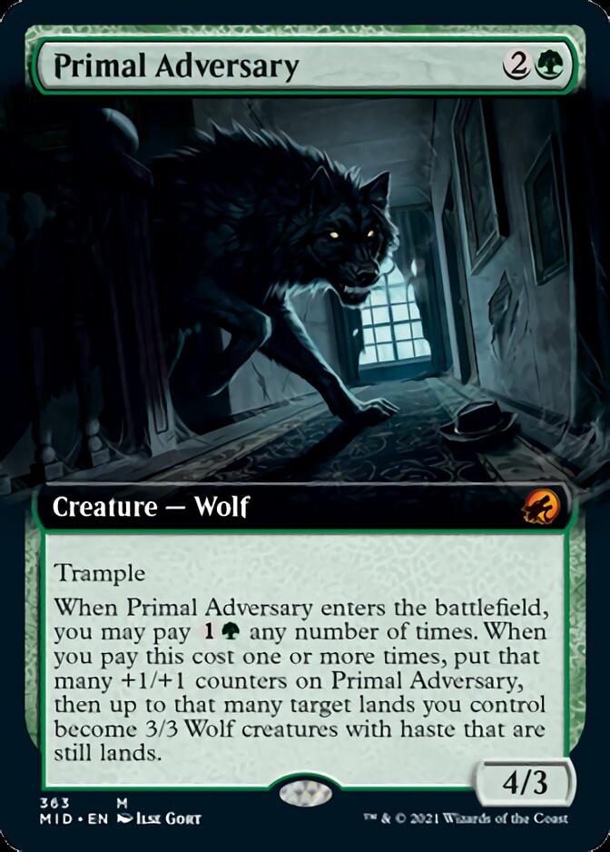 Primal Adversary (Extended Art) [Innistrad: Midnight Hunt] | Galactic Gamez