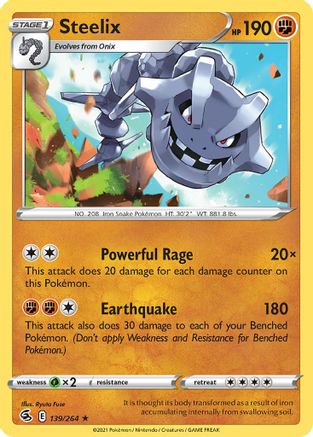 Steelix (139/264) (Theme Deck Exclusive) [Sword & Shield: Fusion Strike] | Galactic Gamez