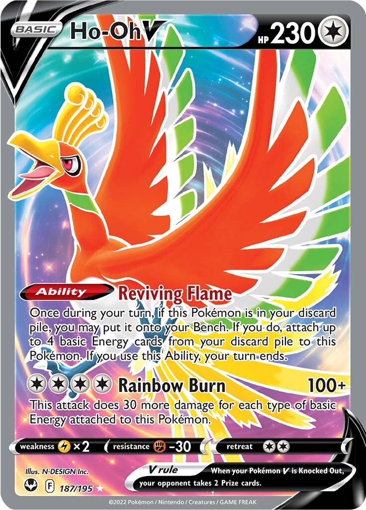 Ho-oh V (187/195) [Sword & Shield: Silver Tempest] | Galactic Gamez