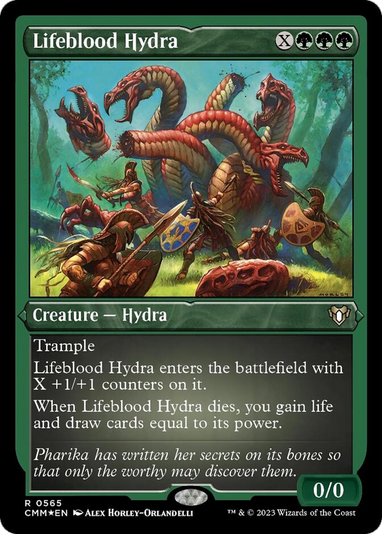 Lifeblood Hydra (Foil Etched) [Commander Masters] | Galactic Gamez