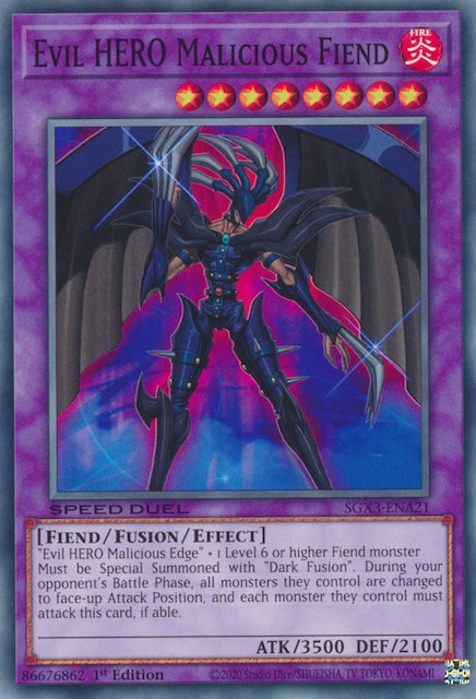 Evil HERO Malicious Fiend [SGX3-ENA21] Common | Galactic Gamez