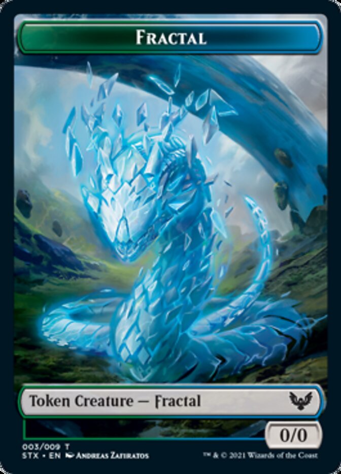 Fractal // Treasure Double-Sided Token [Strixhaven: School of Mages Tokens] | Galactic Gamez