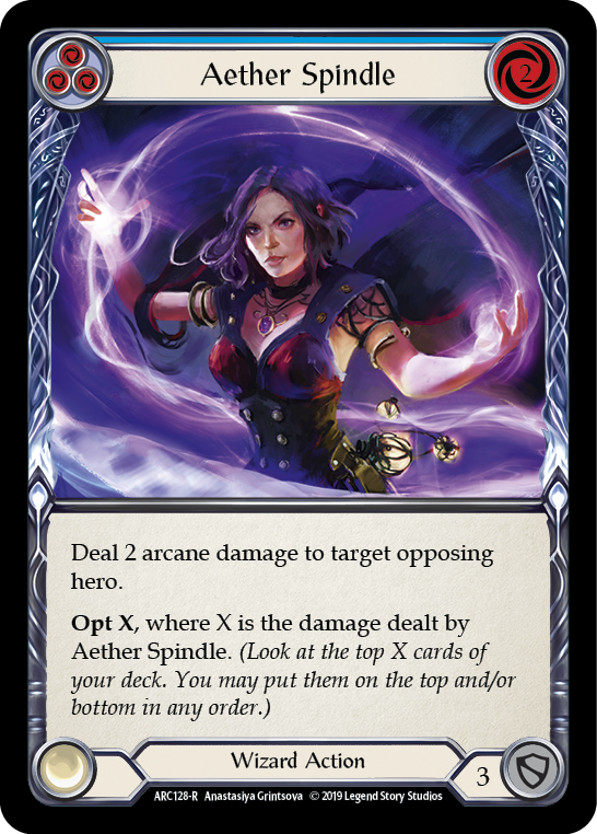 Aether Spindle (Blue) [ARC128-R] (Arcane Rising)  1st Edition Normal | Galactic Gamez