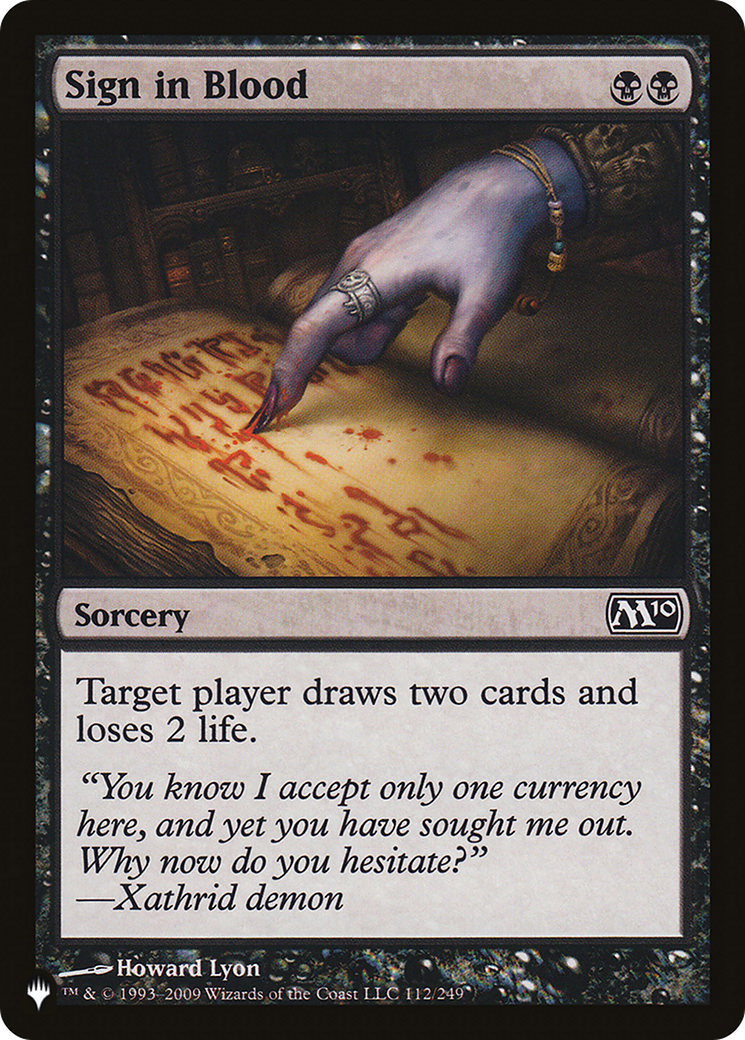 Sign in Blood (M10) [The List] | Galactic Gamez