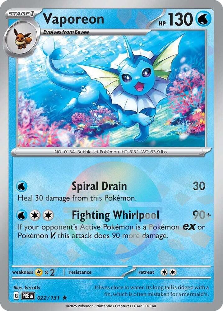 Vaporeon (022/131) (Poke Ball Pattern) [Scarlet & Violet: Prismatic Evolutions] | Galactic Gamez